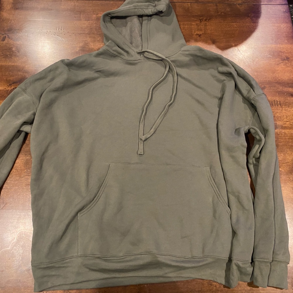 Bella Canvas, olive green hoodie. Lightweight. Size 2XL